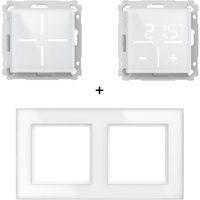 Homematic IP Glastaster + Glas-Wandthermostat + Glasrahmen – 2-fach