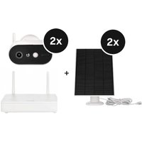 ABUS Set - mit 2 Akku Kamera Pro, Basisstation + 2 Solarpanels