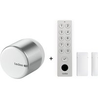 tedee Set - mit Lock GO 2 Türschloss - Aluminium, Keypad Pro + Türsensor