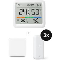 SwitchBot Meter Pro Wetterstation + WLAN Hygrometer & Thermometer Innen/Außen - 3er-Set + Hub Mini