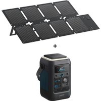 Anker SOLIX Offgrid-Set - mit faltbarem Solarpanel PS60 (60W) + tragbarer Powerstation C300X DC - Schwarz