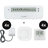 Homematic IP Fußbodenheizungs-Set Basic motorisch für 4 Räume - mit Access Point 2