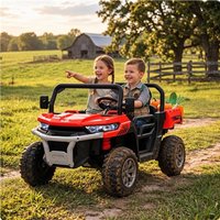 AdventureWheels AgriBuddy 12V Electric Ride On Buggy with Rear Tipper - Red