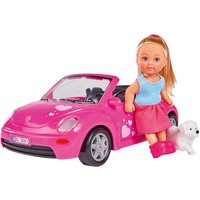 Steffie Love Evi Love VW Beetle Car Playset - With Doll and Pet Dog