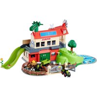 Majorette Farmyard Playset with 3 Vehicles - 2 Tractors and Trailer
