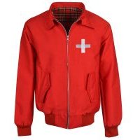 Click to view product details and reviews for Switzerland Red Harrington Jacket. Click to view product details and reviews for Switzerland Red Harrington Jacket.