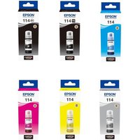 Original Epson 114 EcoTank Ink Bottle Multipack (B/PB/C/M/Y/G)