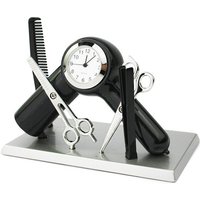 Designer Tischuhr Beauty Set aus Metall Schwarz