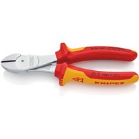 KNIPEX 74 06 180 Kraft-Seitenschneider 180 mm VDE isoliert verchromt mit Mehrkomponenten-Hüllen