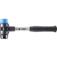 HALDER SIMPLEX Schonhammer Ø 40 mm TPE-soft blau / Gummi schwarz mit verstärktem Tempergussgehäuse und Fiberglasstiel
