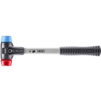 HALDER SIMPLEX Schonhammer Ø 30 mm TPE-soft blau / Plastik rot mit verstärktem Tempergussgehäuse und Fiberglasstiel