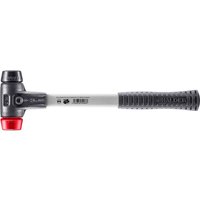 HALDER SIMPLEX Schonhammer Ø 30 mm Gummi schwarz / Plastik rot mit verstärktem Tempergussgehäuse und Fiberglasstiel
