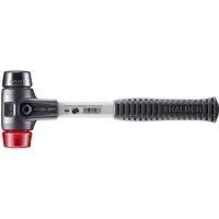 HALDER SIMPLEX Schonhammer Ø 40 mm Gummi schwarz / Plastik rot mit verstärktem Tempergussgehäuse und Fiberglasstiel