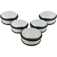 5 x Türstopper gummiert Ø 104 x 45 mm niedrig silber