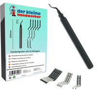 Toolchestde Profi Handentgrater mit 11 Klingen 360 für Metall Kunststoff Edelstahl