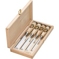 KIRSCHEN Stechbeitelsatz im Holzkasten 4-tlg. mit Weißbuchenheft 10-16-20-26 mm 1141000