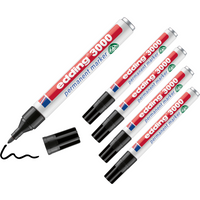 Toolchestde 13% Rabatt auf das Set mit 5 schwarzen edding 3000 Permanentmarkern