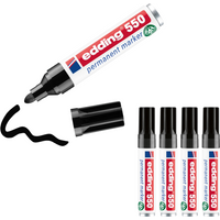 5 x edding 550 Permanentmarker Schwarz im Set