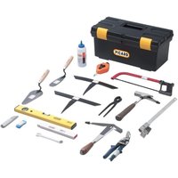 PICARD Starter Set Dach 1 Dachdecker Werkzeugkoffer 18-teilig mit Schieferhammer XL Latthammer 298 und Haubrücken Nr. 0070003-17