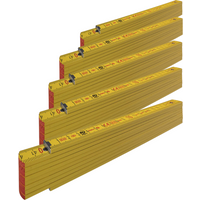 5x STABILA Gliedermaßstab 2 m Holz Type 707 Gelb im Set