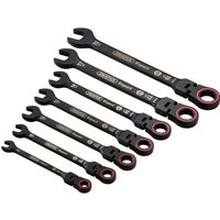 Draper Expert 7 Piece Hi-Torq Flexible Head Ratchet Combination Spanner Set Draper Expert 7 Piece Hi-Torq Flexible Head Ratchet Combination Spanner Set