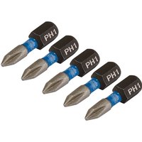 Draper Expert Impact Phillips Screwdriver Bits PH1 25mm Pack of 5 Draper Expert Impact Phillips Screwdriver Bits PH1 25mm Pack of 5