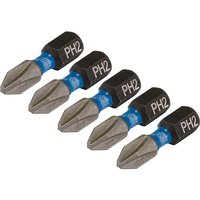 Draper Expert Impact Phillips Screwdriver Bits PH2 25mm Pack of 5 Draper Expert Impact Phillips Screwdriver Bits PH2 25mm Pack of 5