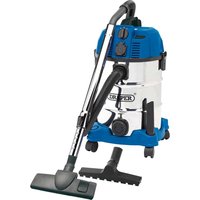 Draper Wet and Dry Vacuum Cleaner with Integrated Power Socket 30L 240v