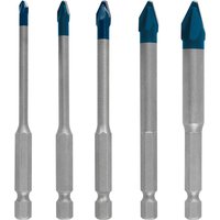 Bosch EXPERT 5 Piece HEX-9 Hard Ceramic 10x Longer Hard Ceramic Porcelain Tile Drill Bit Set