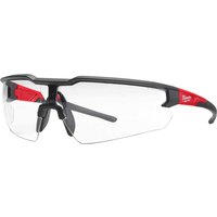 Milwaukee Safety Glasses, Fog Resistant, Scratch Resistant, Clear, Black, Red Polycarbonate Lens