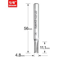 Trend CRAFTPRO Two Flute Straight Router Cutter 4.8mm 11.1MM 1/4" Trend CRAFTPRO Two Flute Straight Router Cutter 4.8mm 11.1MM 1/4"