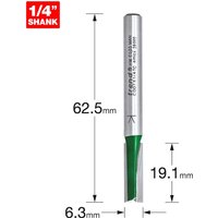 Trend CRAFTPRO Two Flute Straight Router Cutter 6.3mm 19.1mm 1/4" Trend CRAFTPRO Two Flute Straight Router Cutter 6.3mm 19.1mm 1/4"