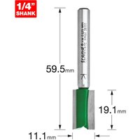 Trend CRAFTPRO Two Flute Straight Router Cutter 11.1mm 19.1mm 1/4" Trend CRAFTPRO Two Flute Straight Router Cutter 11.1mm 19.1mm 1/4"