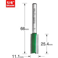 Trend CRAFTPRO Two Flute Straight Router Cutter 11.1mm 25.4mm 1/4" Trend CRAFTPRO Two Flute Straight Router Cutter 11.1mm 25.4mm 1/4"
