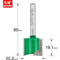 Trend CRAFTPRO Two Flute Straight Router Cutter 22.2mm 19.1mm 1/4" Trend CRAFTPRO Two Flute Straight Router Cutter 22.2mm 19.1mm 1/4"