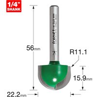 Trend CRAFTPRO Radius Router Cutter 22.2mm 15.9mm 1/4" Trend CRAFTPRO Radius Router Cutter 22.2mm 15.9mm 1/4"