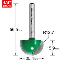 Trend CRAFTPRO Radius Router Cutter 25.4mm 15.9mm 1/4" Trend CRAFTPRO Radius Router Cutter 25.4mm 15.9mm 1/4"