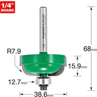 Trend CRAFTPRO Radius Bearing Guided Router Cutter 38.6mm 15.9mm 1/4" Trend CRAFTPRO Radius Bearing Guided Router Cutter 38.6mm 15.9mm 1/4"