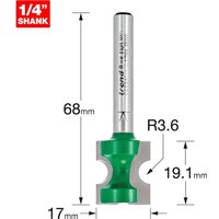 Trend CRAFTPRO Staff Bead Router Cutter 3.6mm 19.1mm 1/4" Trend CRAFTPRO Staff Bead Router Cutter 3.6mm 19.1mm 1/4"
