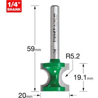 Trend CRAFTPRO Staff Bead Router Cutter 5.2mm 19.1mm 1/4" Trend CRAFTPRO Staff Bead Router Cutter 5.2mm 19.1mm 1/4"