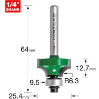 Trend CRAFTPRO Round Over and Ovolo Router Cutter 25.4mm 12.7mm 1/4" Trend CRAFTPRO Round Over and Ovolo Router Cutter 25.4mm 12.7mm 1/4"