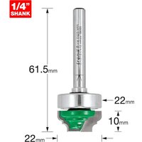 Trend CRAFTPRO Bearing Guided Classic Broken Ogee Router Cutter 22mm 10mm 1/4" Trend CRAFTPRO Bearing Guided Classic Broken Ogee Router Cutter 22mm 10mm 1/4"