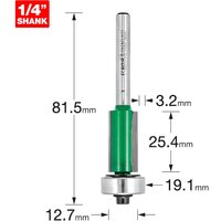Trend CRAFTPRO Bearing Guided Overlap Trimmer Router Cutter 12.7mm 25.4mm 1/4" Trend CRAFTPRO Bearing Guided Overlap Trimmer Router Cutter 12.7mm 25.4mm 1/4"