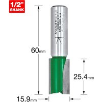 Trend CRAFTPRO Two Flute Straight Router Cutter 15.9mm 25.4mm 1/2" Trend CRAFTPRO Two Flute Straight Router Cutter 15.9mm 25.4mm 1/2"