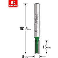 Trend CRAFTPRO Two Flute Straight Router Cutter 6mm 16mm 8mm Trend CRAFTPRO Two Flute Straight Router Cutter 6mm 16mm 8mm