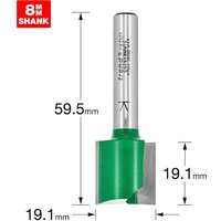 Trend CRAFTPRO Two Flute Straight Router Cutter 19.1mm 19.1mm 8mm Trend CRAFTPRO Two Flute Straight Router Cutter 19.1mm 19.1mm 8mm