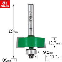 Trend Bearing Self Guided Rebate Router Cutter 35mm 12.7mm 8mm Trend Bearing Self Guided Rebate Router Cutter 35mm 12.7mm 8mm