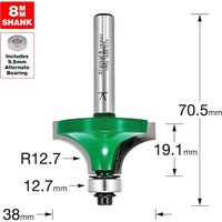 Trend CRAFTPRO Round Over and Ovolo Router Cutter 38mm 19.1mm 8mm Trend CRAFTPRO Round Over and Ovolo Router Cutter 38mm 19.1mm 8mm