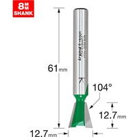 Trend CRAFTPRO Dovetail Router Cutter 12.7mm 12.7mm 8mm Trend CRAFTPRO Dovetail Router Cutter 12.7mm 12.7mm 8mm