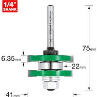 Trend CRAFTPRO Tongue and Groover Router Cutter Set 41mm 6.35mm 1/4" Trend CRAFTPRO Tongue and Groover Router Cutter Set 41mm 6.35mm 1/4"